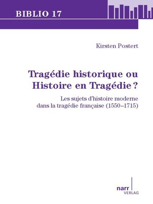 cover image of Tragédie historique ou Histoire en Tragédie?